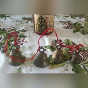 4 vintage brass bells